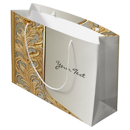 Moderne Gouden Sierlijke Cadeautas (Achterkant Gekanteld)