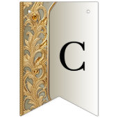 Moderne gouden sierlijke vlaggenlijn vlag vlaggetjes (Eerste vlag)