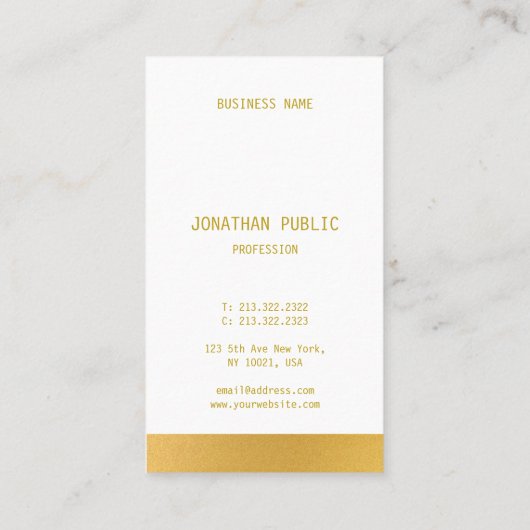 Moderne Gouden Sjabloon Trendy Monogram Elegant Visitekaartje (Achterkant)