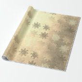 Moderne gouden sneeuwvlokken cadeaupapier (Uitgerold)