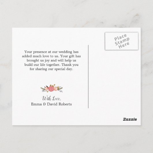 Moderne Gouden Sparkler Trouwfoto Dank u Briefkaart (Achterkant)