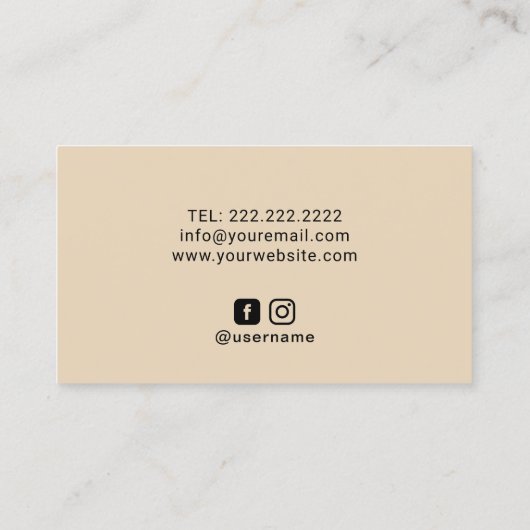 Moderne Gouden Spiraalvormige Make-up Kunstenaar H Visitekaartje (Achterkant)