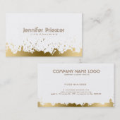 Moderne Gouden Splatter & White Life Couching Visitekaartje (Voorkant / Achterkant)