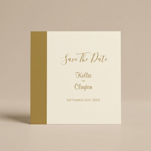 Moderne gouden staaf ivoor save the date