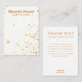 Moderne gouden ster lijn kunst oorbel display visitekaartje (Voorkant / Achterkant)