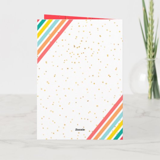 Moderne Gouden Sterren Rode Kerstballen Eén Foto Kaart (Achterkant)