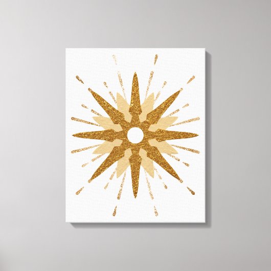 Moderne gouden sterrenkunst uit de middeleeuwen canvas afdruk (Voorkant)