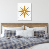 Moderne gouden sterrenkunst uit de middeleeuwen canvas afdruk (Insitu (Slaapkamer))