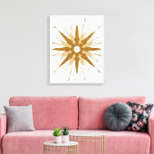 Moderne gouden sterrenkunst uit de middeleeuwen canvas afdruk (Insitu (Woonkamer))
