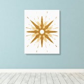 Moderne gouden sterrenkunst uit de middeleeuwen canvas afdruk (Insitu (Houten vloer))