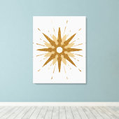 Moderne gouden sterrenkunst uit de middeleeuwen canvas afdruk (Insitu (Houten vloer))