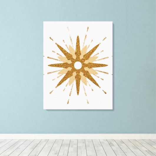 Moderne gouden sterrenkunst uit de middeleeuwen canvas afdruk (Insitu (Houten vloer))