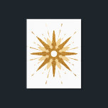 Moderne gouden sterrenkunst uit de middeleeuwen canvas afdruk<br><div class="desc">Het moderne, geïnspireerde ontwerp uit de midden-eeuw met retro gouduitbarsting als brandpunt, aangevuld met moderne starst design-elementen. Eenvoudig, schoon design met een gouden en witte kleur. Eén ontwerp van een coördinerend collectie. Ontworpen als sjabloon, kunt u uw eigen douaneontwerp creëer door de verstrekte gebieden te gebruiken, of de "bericht"knoop te...</div>