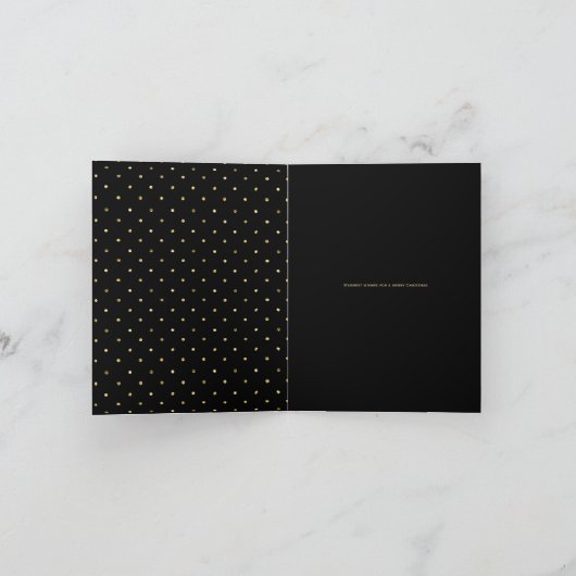 Moderne gouden stip met kerstfeestdag feestdagen kaart (Binnen)