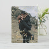 Moderne gouden stip met kerstfeestdag feestdagenkaart (Staand voorkant)