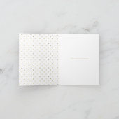 Moderne gouden stip met kerstmis met witte letters feestdagen kaart (Binnen)