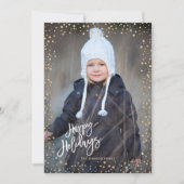 Moderne gouden stip met witte letters Prettige fee Feestdagenkaart (Voorkant)