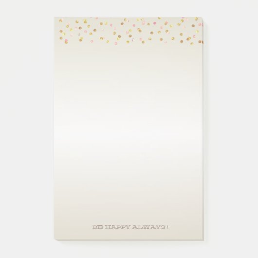 Moderne Gouden Stippen, Confetti-Gepersonaliseerd Post-it® Notes (Voorkant)
