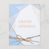 Moderne gouden Stippen rustieke lint Grote opening Uitnodiging Briefkaart (Voorkant)