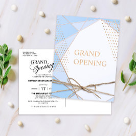 Moderne gouden Stippen rustieke lint Grote opening Uitnodiging Briefkaart
