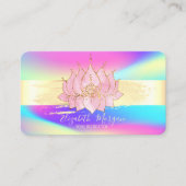 Moderne gouden streep, borstelstreek holografische visitekaartje (Voorkant)