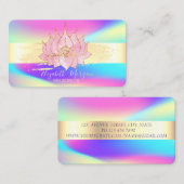 Moderne gouden streep, borstelstreek holografische visitekaartje (Voorkant / Achterkant)