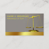 Moderne Gouden Streep Grijs Advocaat Visitekaartje (Voorkant)