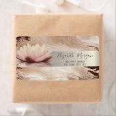 Moderne gouden streep Lotus Gold bruine marmer Etiket (Insitu)