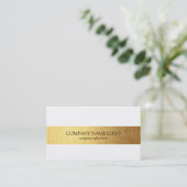 Moderne gouden streep op wit visitekaartje (Staand voorkant)