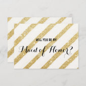 Moderne gouden streep... word je mijn vriendin van kaart (Voorkant / Achterkant)