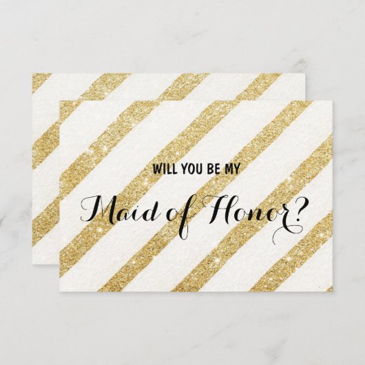 Moderne gouden streep... word je mijn vriendin van kaart (Voorkant / Achterkant)