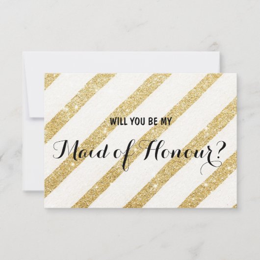 Moderne gouden streep... word je mijn vriendin van kaart (Voorkant)