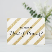 Moderne gouden streep... word je mijn vriendin van kaart (Staand voorkant)
