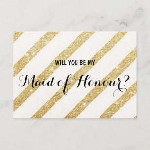 Moderne gouden streep... word je mijn vriendin van kaart