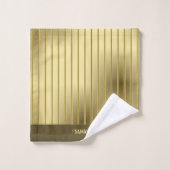 Moderne Gouden Strepen en Gouden Achtergrondnaam Bad Handdoek (Wasdoekje)