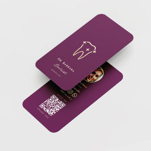 MODERNE GOUDEN TAND TANDARTS ORTHODONTIST QR VISITEKAARTJE