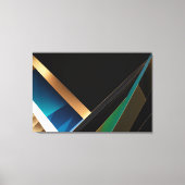 Moderne Gouden Teal Abstracte 3D Geometrische Canvas Afdruk (Voorkant)