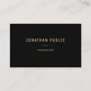 Moderne gouden tekst Naam zwarte Sjabloon Visitekaartje