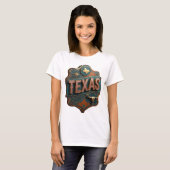Moderne Gouden TEXAS Custom T-Shirt (Voorkant volledig)