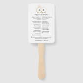 Moderne gouden trouwringen ceremonie programma handwaaier (Achterkant)