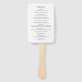 Moderne gouden trouwringen ceremonie programma handwaaier (Voorkant)