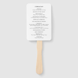 Moderne gouden trouwringen ceremonie programma handwaaier