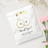 Moderne gouden trouwringen Favor Bag Bedankzakje (Gezegeld)