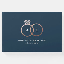 Moderne gouden trouwringen Monogram Marine gastenb Gastenboek