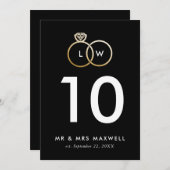 Moderne Gouden Trouwringen Tafelnummer (Voorkant / Achterkant)