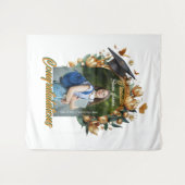 Moderne Gouden Tulpen Rand Afstudeerbackdrop Wandkleed (Voorkant (horizontaal))