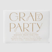 Moderne Gouden Typografie Afstudeerfeest Vellum Uitnodigingen (Voorkant)