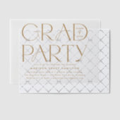 Moderne Gouden Typografie Afstudeerfeest Vellum Uitnodigingen (Offset (Uitnodiging))