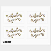 Moderne Gouden Typografie Dank Je  Rechthoekige Sticker (Vel)