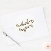 Moderne Gouden Typografie Dank Je  Ronde Sticker (Envelop)